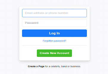 facebook mobile login page